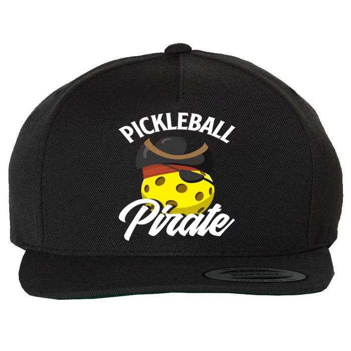 Pickleball Pirate Funny Athletic Sports Enthusiast Wool Snapback Cap