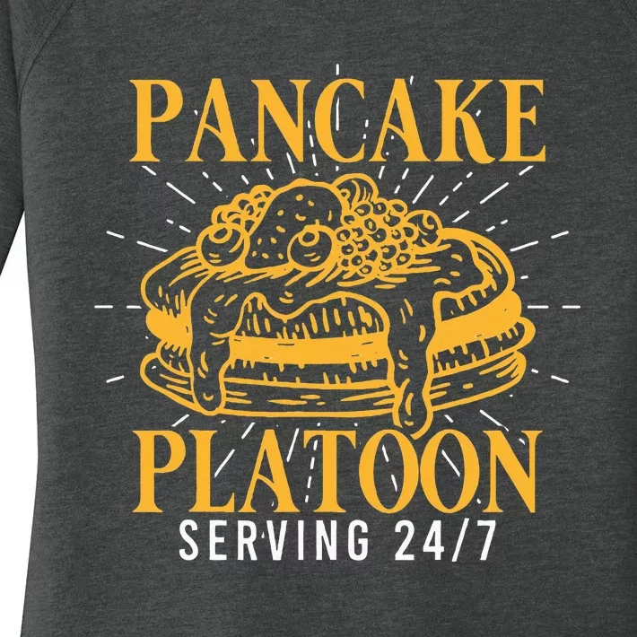 Pancake Platoon Football Lineman Women's Perfect Tri Tunic Long Sleeve Shirt