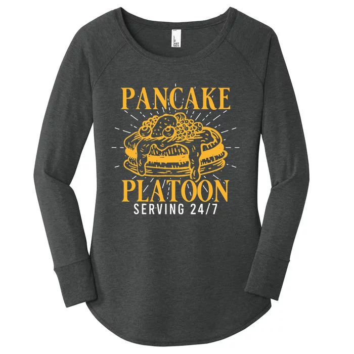 Pancake Platoon Football Lineman Women's Perfect Tri Tunic Long Sleeve Shirt