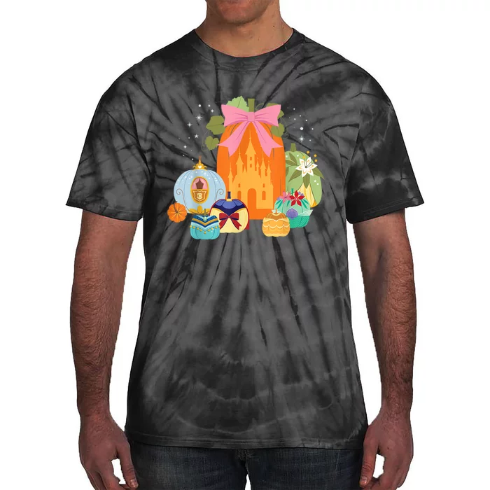 Princess Pumpkins Fall Princesses And Pumpkin Castle Tie-Dye T-Shirt