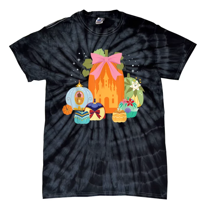 Princess Pumpkins Fall Princesses And Pumpkin Castle Tie-Dye T-Shirt