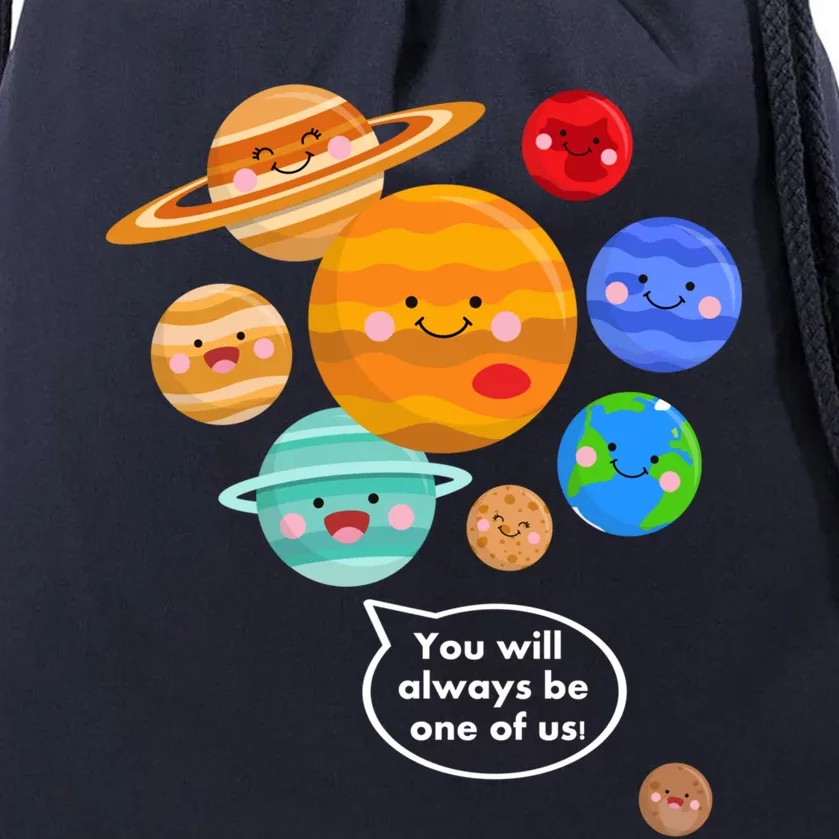 Pluto Planegift Funny Cartoon Planets Never Forget Pluto Gift Drawstring Bag