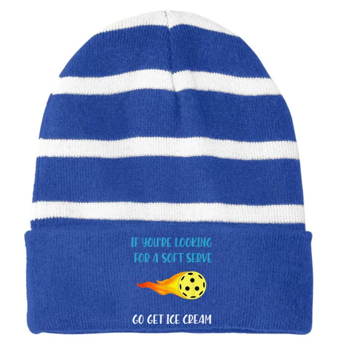 Pickelball Pun Funny Gift For Pickleball Lovers Striped Beanie with Solid Band