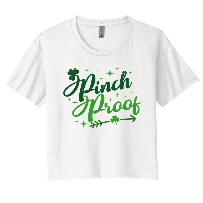 Pinch Proof Funny St Patrick's Day Holiday Women's Crop Top Tee