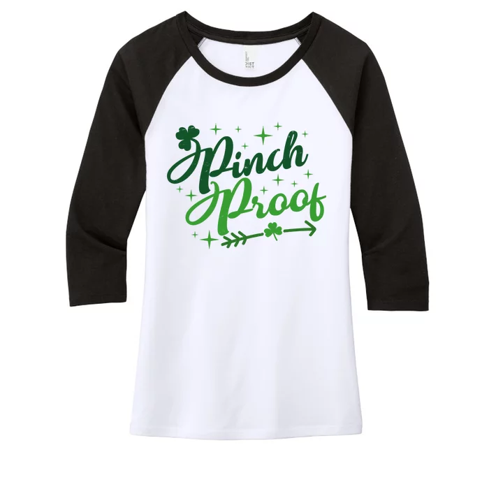 Pinch Proof Funny St Patrick's Day Holiday Women's Tri-Blend 3/4-Sleeve Raglan Shirt