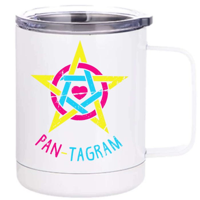 Pansexual PanTagram Funny LGBT Pan Gift Rainbow Front & Back 12oz Stainless Steel Tumbler Cup