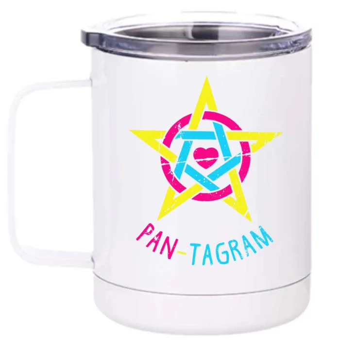 Pansexual PanTagram Funny LGBT Pan Gift Rainbow Front & Back 12oz Stainless Steel Tumbler Cup