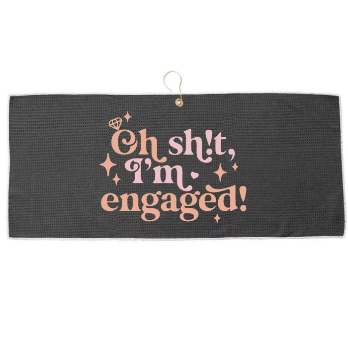 Oh Sh!t I'm Engaged Large Microfiber Waffle Golf Towel