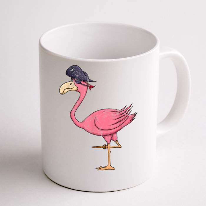 Pirate Pink Flamingo With Eyepatch Halloween Front & Back Coffee Mug