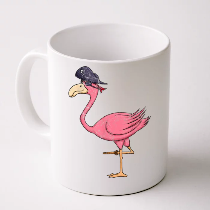 Pirate Pink Flamingo With Eyepatch Halloween Front & Back Coffee Mug