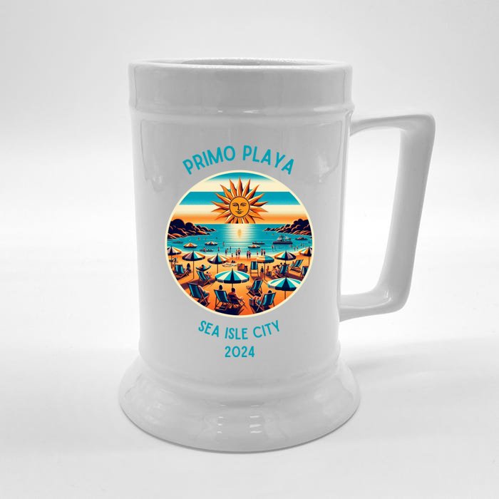 Primo Playa Fun Beach Scene Front & Back Beer Stein