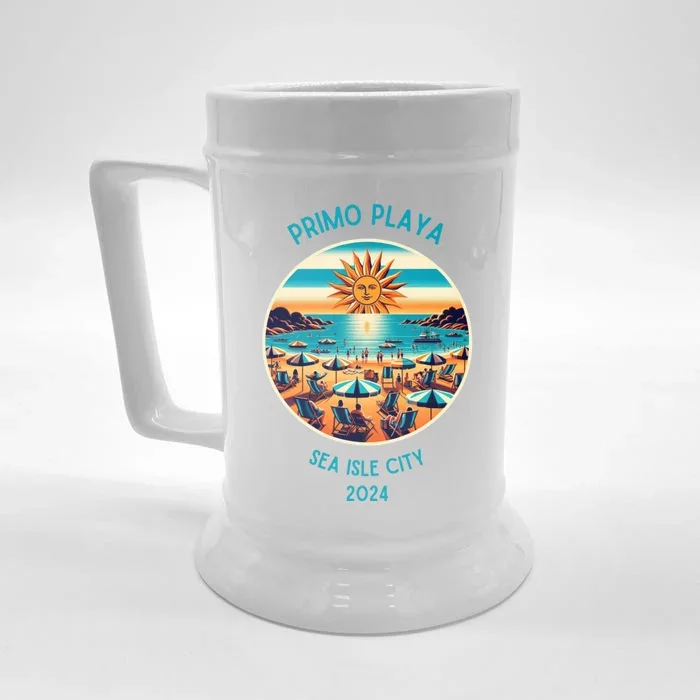 Primo Playa Fun Beach Scene Front & Back Beer Stein