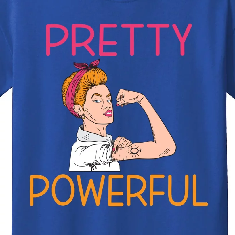 Pretty Powerful Feminism Strong Feminist Gift Kids T-Shirt