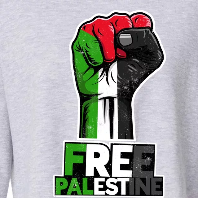 Palestine Palestine Flag Palestinian Fist Free Palestine Great Gift Cropped Pullover Crew