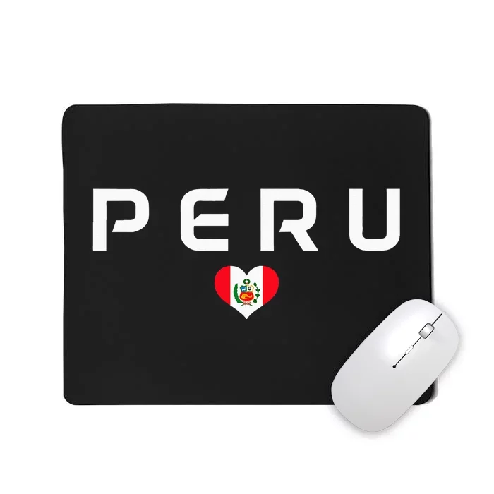 Peru Peruvian Flag Heart Pride Vintage Mousepad