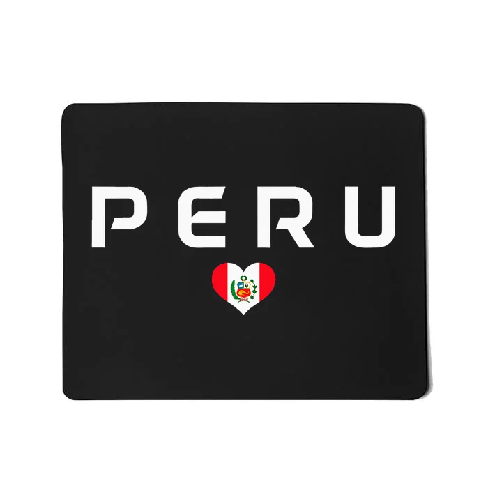 Peru Peruvian Flag Heart Pride Vintage Mousepad