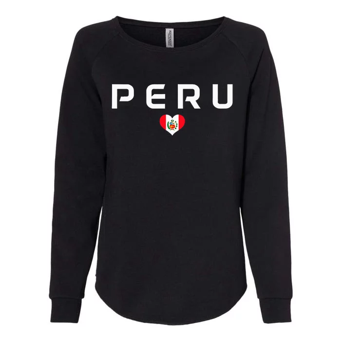 Peru Peruvian Flag Heart Pride Vintage Womens California Wash Sweatshirt