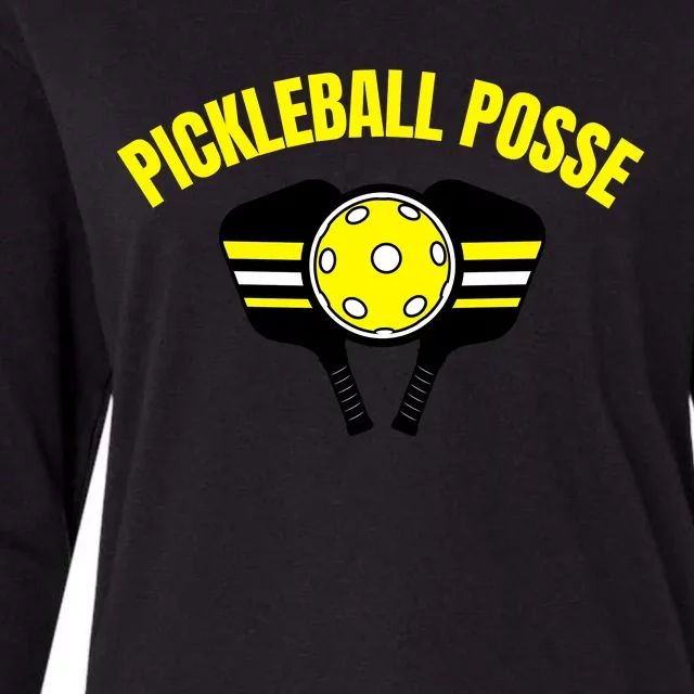 Pickleball Posse Funny Pickleball Quote Pickleball Lovers Womens Cotton Relaxed Long Sleeve T-Shirt