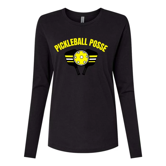 Pickleball Posse Funny Pickleball Quote Pickleball Lovers Womens Cotton Relaxed Long Sleeve T-Shirt