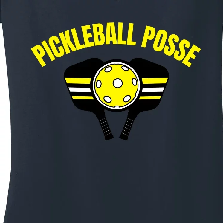 Pickleball Posse Funny Pickleball Quote Pickleball Lovers Women's V-Neck T-Shirt