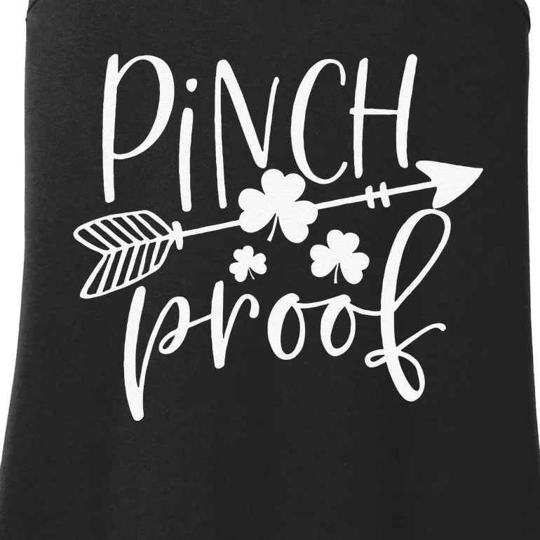 Pinch Proof Funny Cute Shamrock Saint St. Patrick's Day Ladies Essential Tank