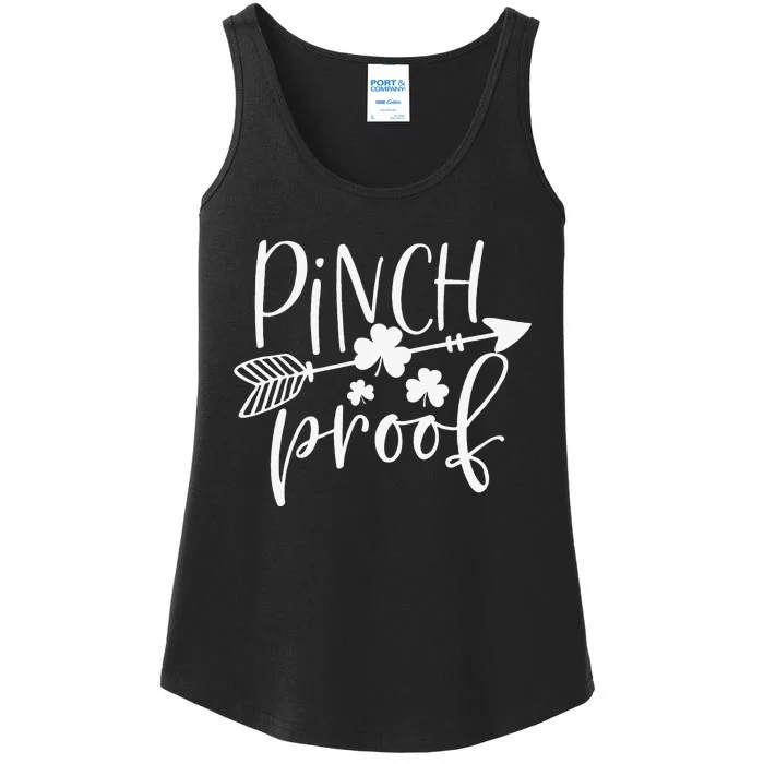 Pinch Proof Funny Cute Shamrock Saint St. Patrick's Day Ladies Essential Tank