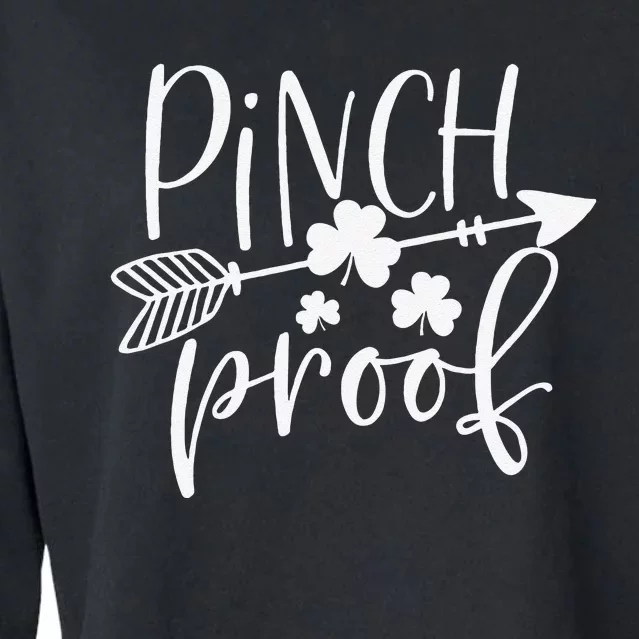 Pinch Proof Funny Cute Shamrock Saint St. Patrick's Day Cropped Pullover Crew