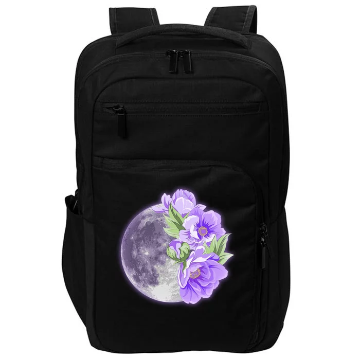 Purple Peonies Flowers Full Moon Impact Tech Backpack