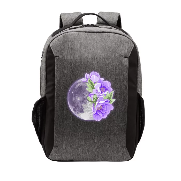 Purple Peonies Flowers Full Moon Vector Backpack