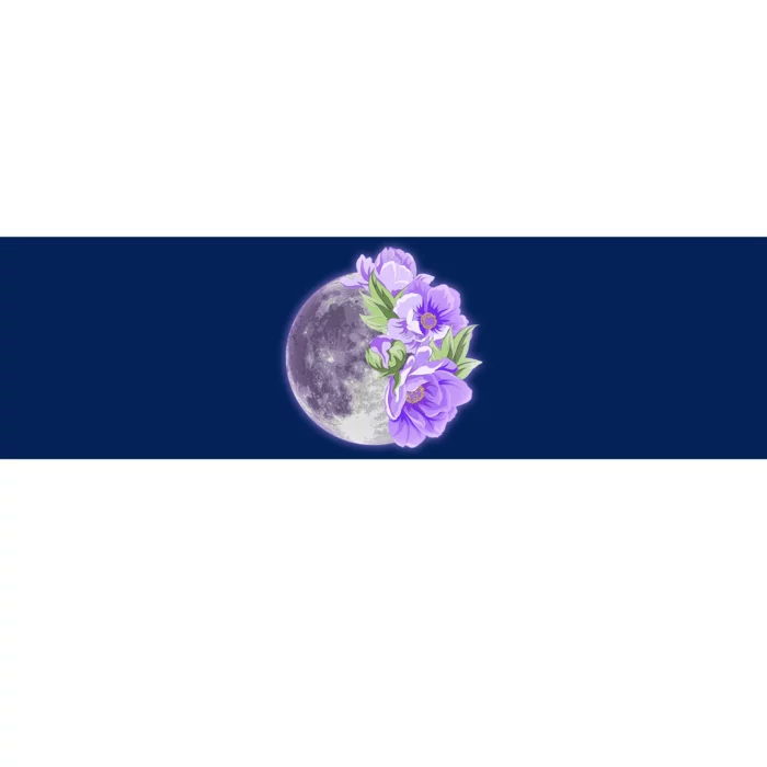 Purple Peonies Flowers Full Moon Bumper Sticker