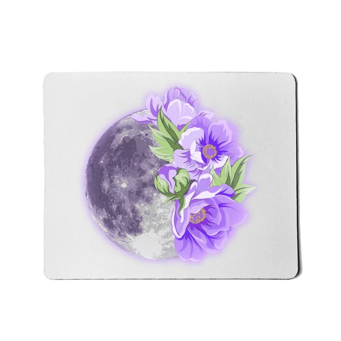 Purple Peonies Flowers Full Moon Mousepad