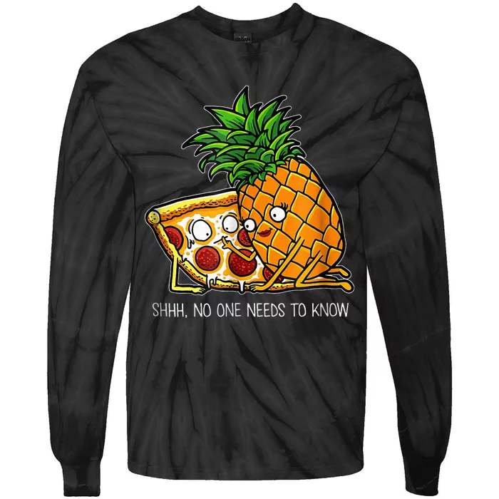 Pineapple Pizza Funny Pepperoni Pizzas Tie-Dye Long Sleeve Shirt