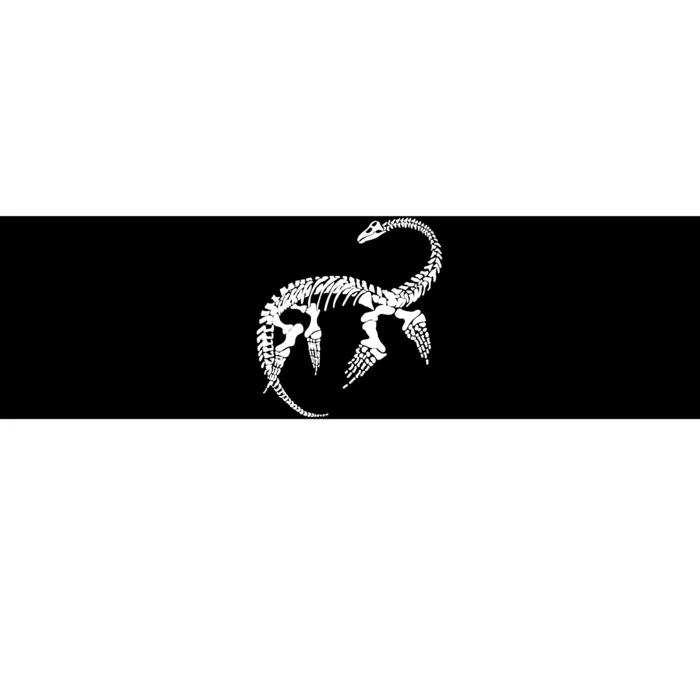 Plesiosaurus Prehistoric Fossil Skeleton (White Logo Design) Bumper Sticker