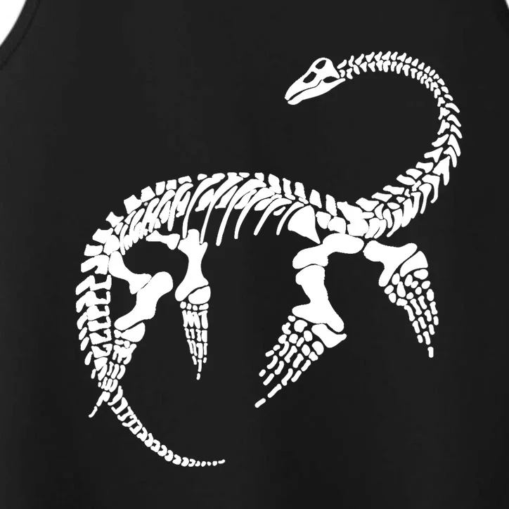 Plesiosaurus Prehistoric Fossil Skeleton (White Logo Design) Performance Tank