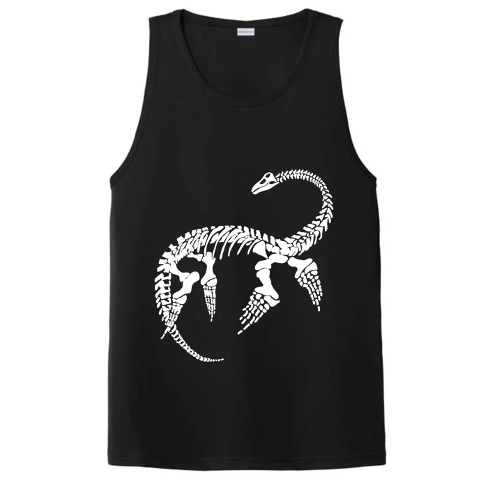 Plesiosaurus Prehistoric Fossil Skeleton (White Logo Design) Performance Tank