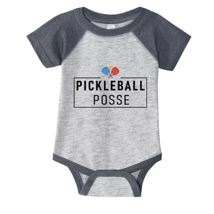 Pickleball Posse Funny Pickleball Quote For Pickeball Lovers Infant Baby Jersey Bodysuit