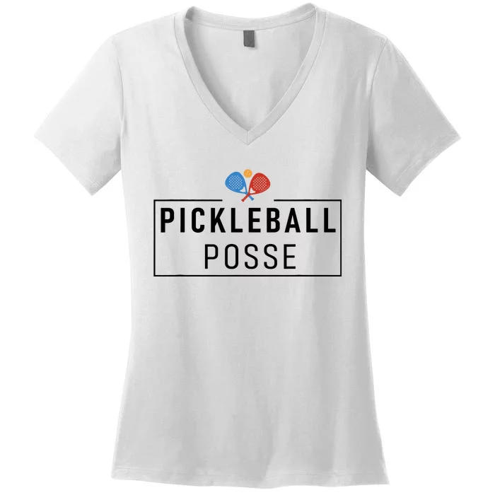 Pickleball Posse Funny Pickleball Quote For Pickeball Lovers Women's V-Neck T-Shirt