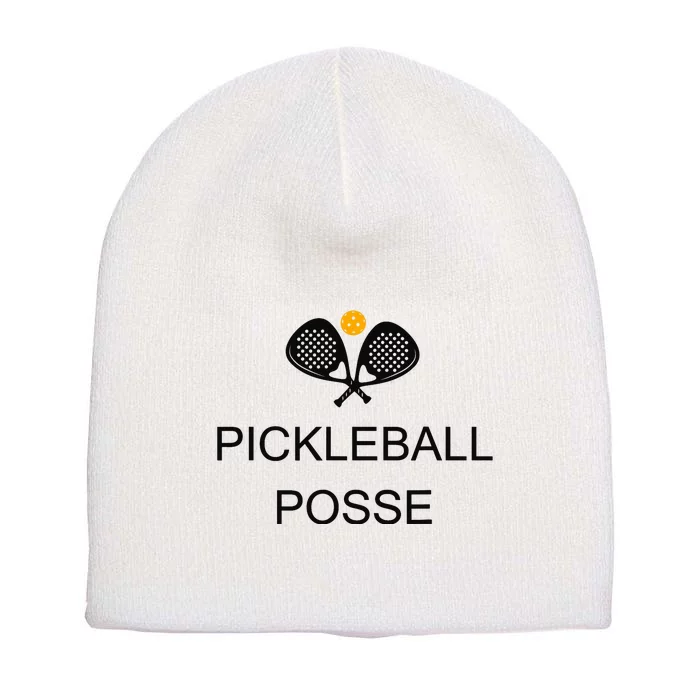 Pickleball Posse Funny Pickleball Quote For Pickeball Lovers Short Acrylic Beanie