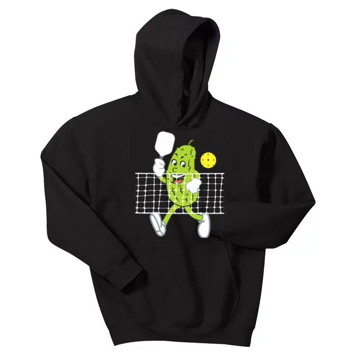 Pickleball Paddleball Funny Pickle Playing Pickleball Kids Hoodie