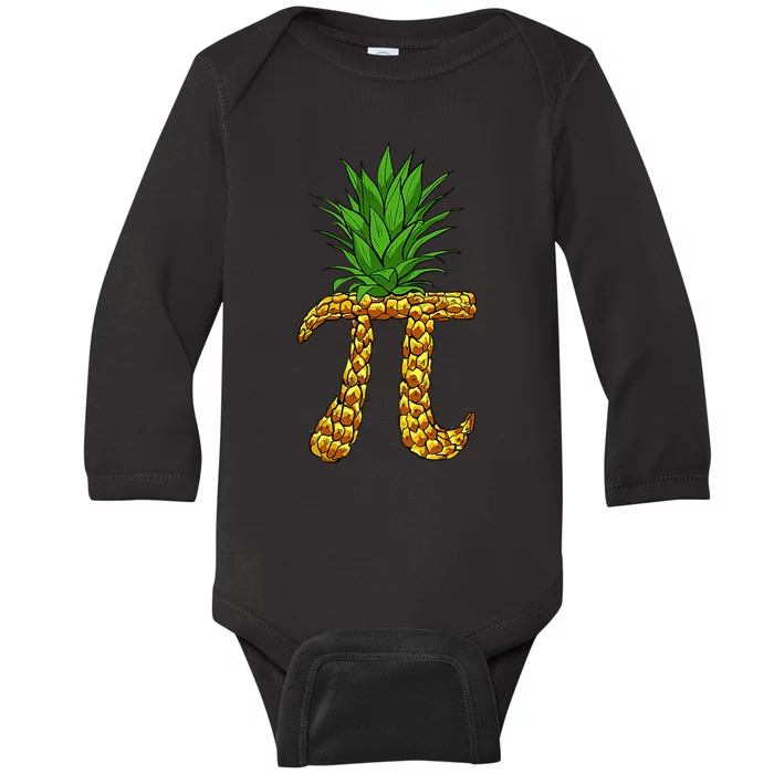 Pineapple Pi Funny Pi Day Pi Neapple Pi Baby Long Sleeve Bodysuit