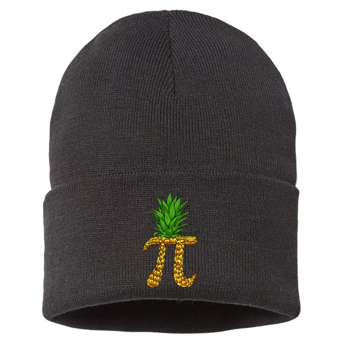 Pineapple Pi Funny Pi Day Pi Neapple Pi Sustainable Knit Beanie