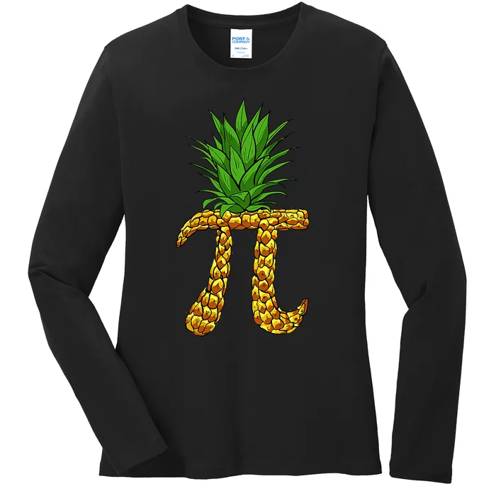 Pineapple Pi Funny Pi Day Pi Neapple Pi Ladies Long Sleeve Shirt