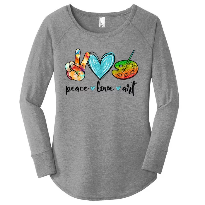 Painting Palette Funny Art Teacher Gifts Women's Perfect Tri Tunic Long Sleeve Shirt