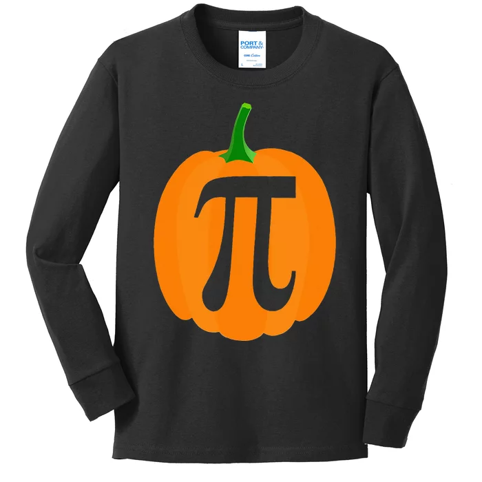 Pumpkin Pi Funny Halloween & Thanksgiving Pumpkin Pie Kids Long Sleeve Shirt