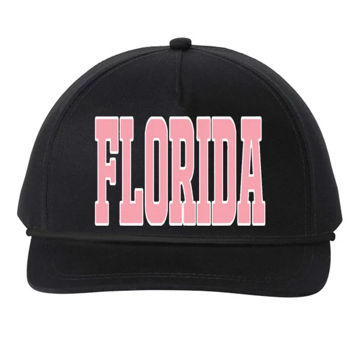 Preppy Pink Florida Beach Snapback Five-Panel Rope Hat