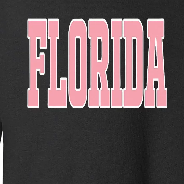 Preppy Pink Florida Beach Toddler Sweatshirt