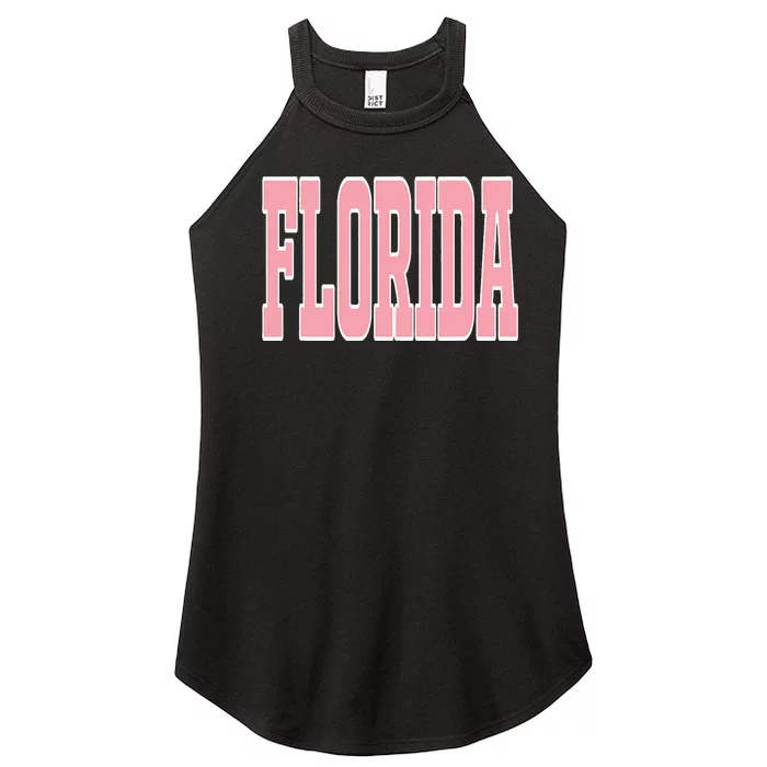 Preppy Pink Florida Beach Women’s Perfect Tri Rocker Tank