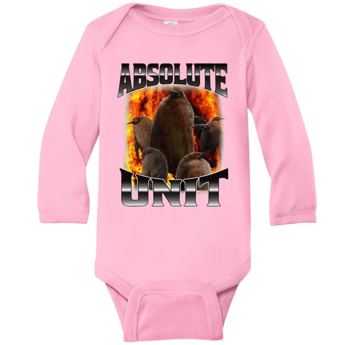 Pesto Penguin Funny Absolute Unit Bootleg Rap Fire Gift Baby Long Sleeve Bodysuit