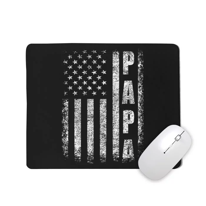 Proud Papa Funny Fathers Day 2024 Gifts Dad America USA flag Mousepad