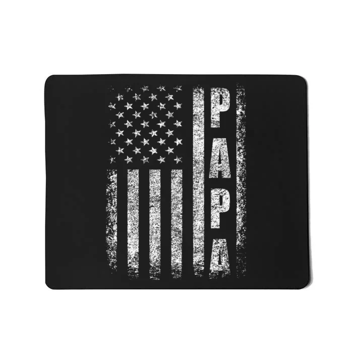 Proud Papa Funny Fathers Day 2024 Gifts Dad America USA flag Mousepad